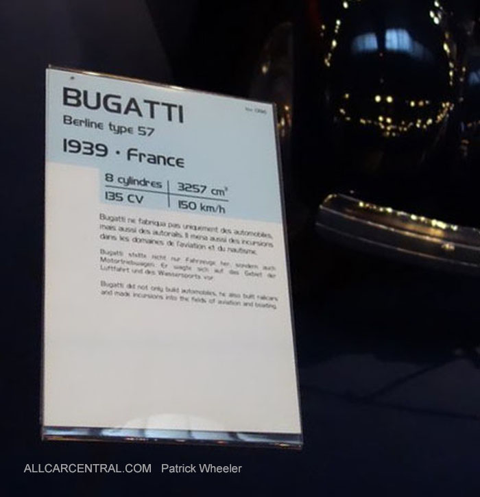 Bugatti Berline 
Type 57 1939 34 Musee National de 
l'automobile 2015 Patrick Wheeler Photo 
