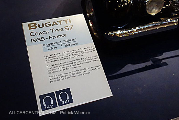  Bugatti Coach 
Type 57 1935  Musee National de 
l'automobile 2015 Patrick Wheeler Photo 
