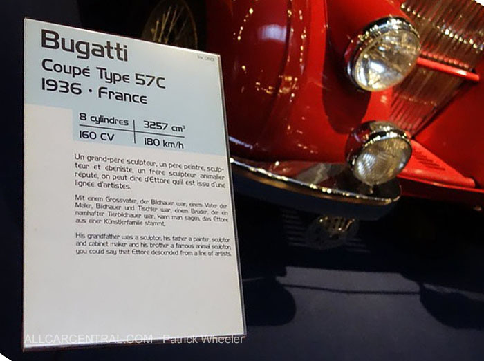  Bugatti Coupe 
Type 57C 1936  Musee National de 
l'automobile 2015 Patrick Wheeler Photo 
