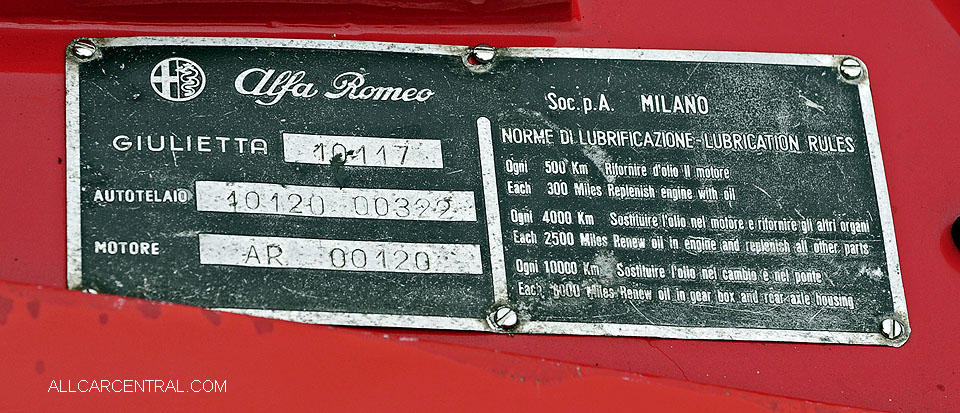  Alfa Romeo Giulia SS sn-10117 1961  Concorso Italiano 2016