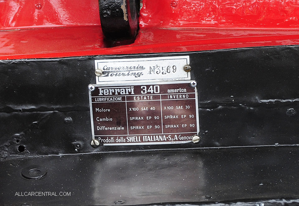  Ferrari 340 America Touring sn-3569 1951  Concorso Italiano 2016