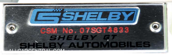 Shelby GT CSM 07SGT4833 sn-1ZVHT82H875361675 2007
