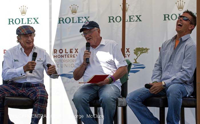 Sir Jackie Stewart; Murray Smith; Scott Pruett  Rolex Monterey Motorsports Reunion 2015