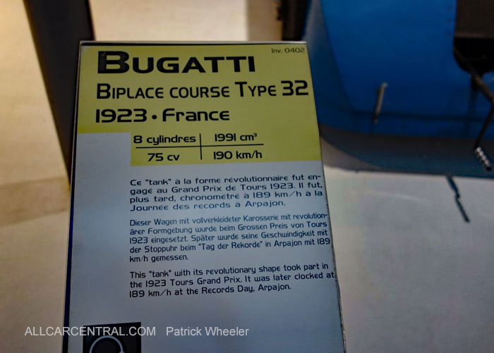  Bugatti Biplace Course Type 32 1923 Tank   Musee National de l'automobile 2015