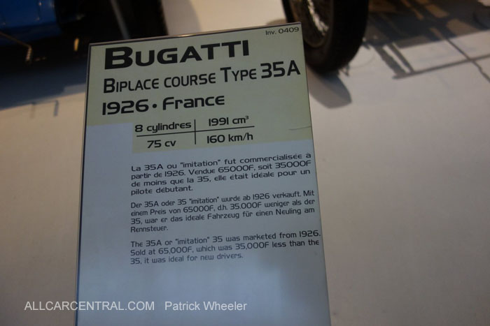  Bugatti Biplace Course Type 35A 1926   Musee National de l'automobile 2015