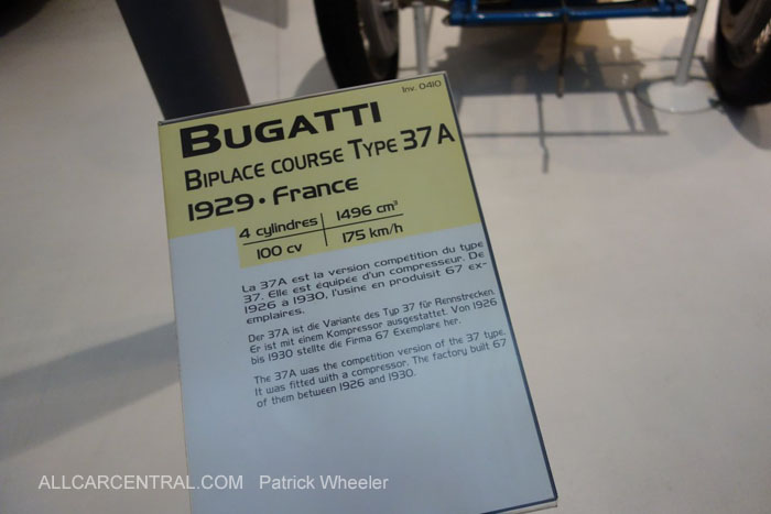  Bugatti Biplace Course Type 37A 1929   Musee National de l'automobile 2015