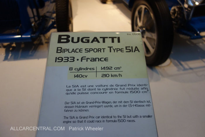  Bugatti Biplace Sport Type 51A 1933   Musee National de l'automobile 2015