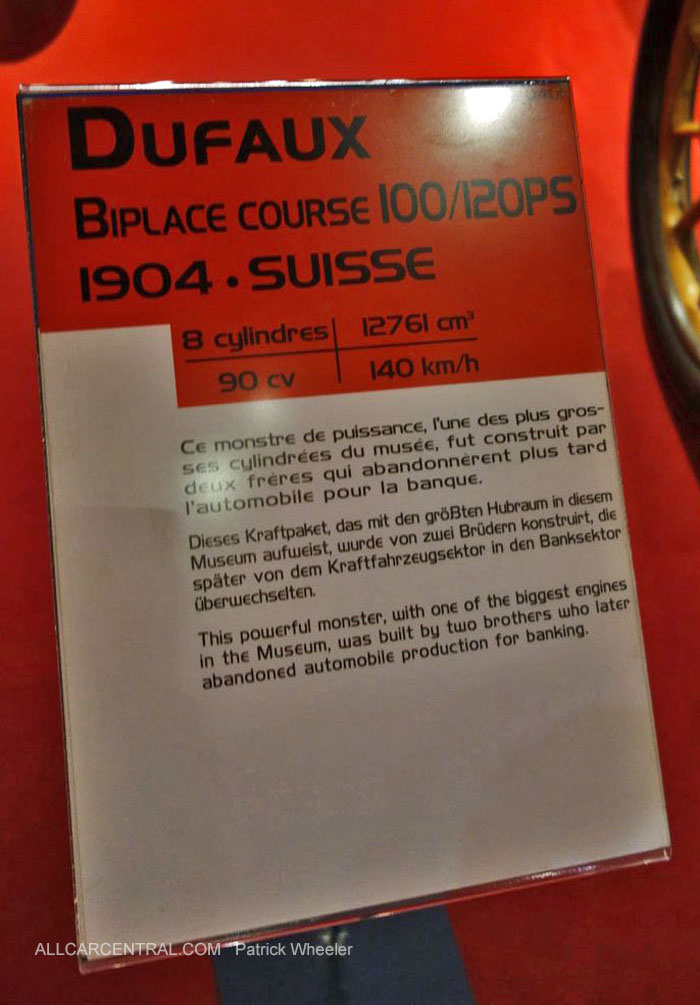  Dufaux Biplace Course 100-120PS 1904  Musee National de l'automobile 2015