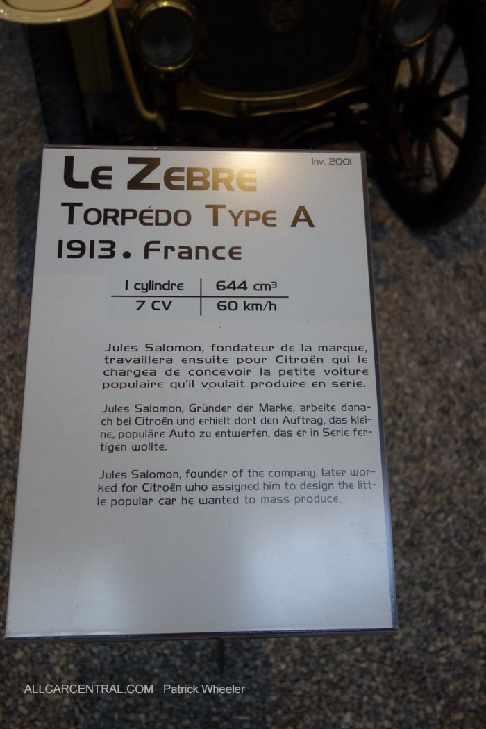  Le Zebre Torpedo Type A 1913   Musee National de l'automobile 2015