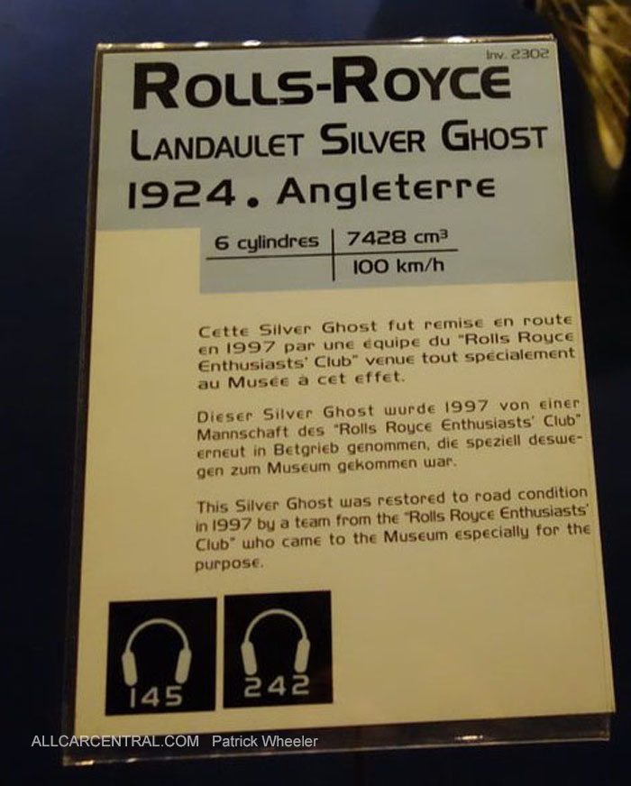  Rolls-Royce Landaulet Silver Ghost 1924  Musee National de l'automobile 2015