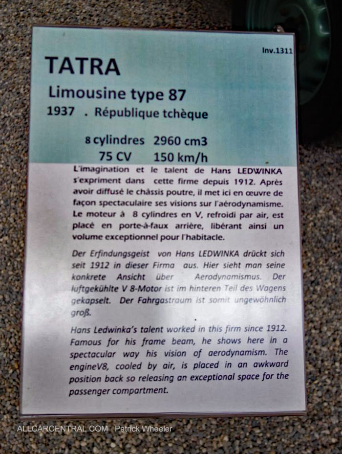  Tatra Limousine Type 87 1937   Musee National de l'automobile 2015