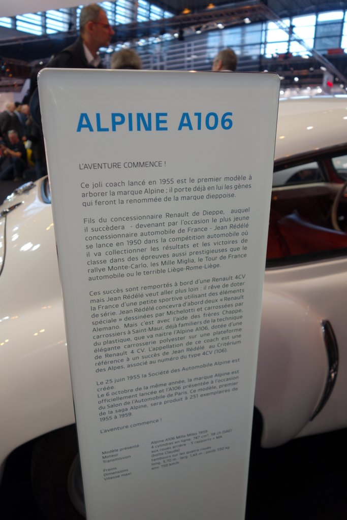 Alpine A106 1955 Paris Expo Patrick Wheeler Photographer