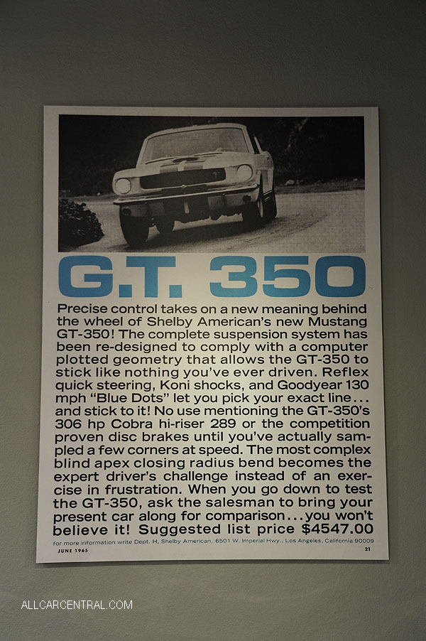  Shelby GT-350 289 sn-5S206 1965 Cobra Experience Museum 