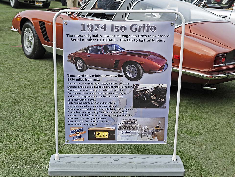Iso Grifo sn-GL320405 1974 Concorso Italiano 2018