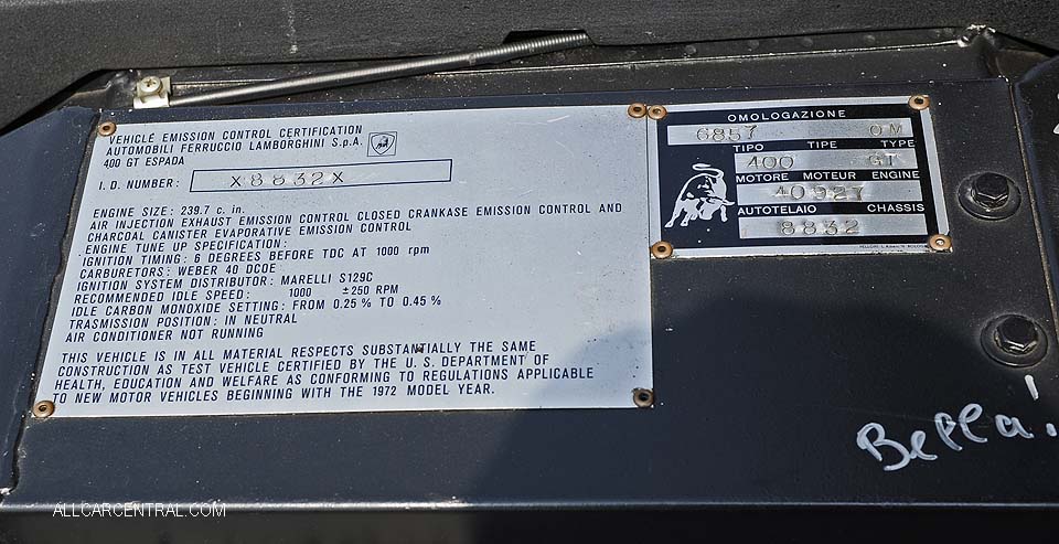 Lamboghini Espada 400GT SN-8832 1970-71 Concorso Italiano 2018