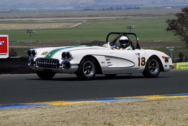 1958 Corvette on the race track 