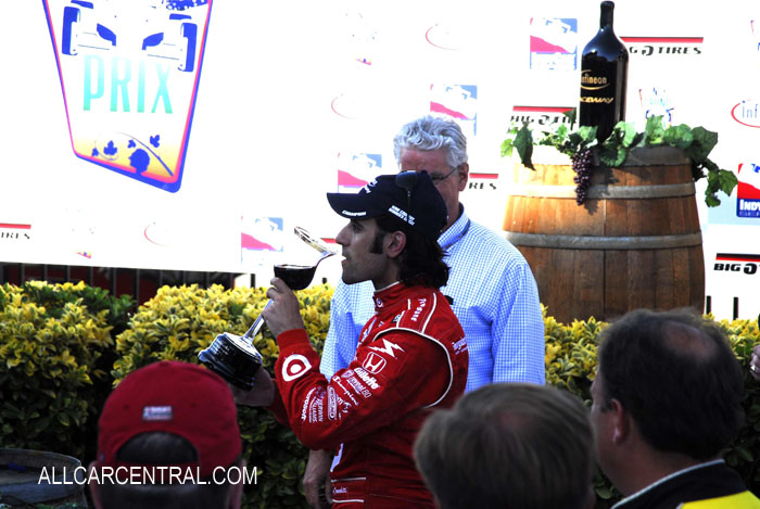 Dario Franchitti 1st Place Wine Toast
