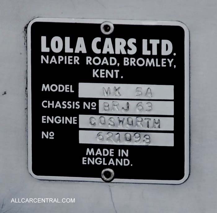Lola MK5A F-Jr sn-BRJ63 1963 