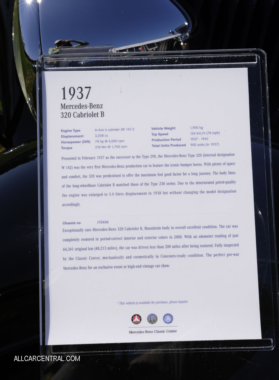  Mercedes-Benz 320 Cabriolet B sn-172426 1937 Monterey CA 2012 