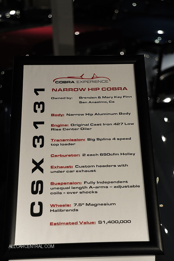 Shelby Cobra 427 sn-CSX3131 1967 Cobra Experience Museum