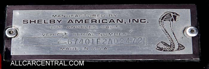 Shelby GT500 Fastback Sn-67401F2A02472 1967