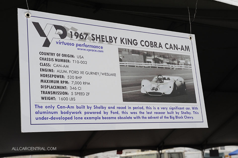 Shelby King Cobra CANAM sn-T10-002 1967 Monterey Motorsports Reunion 2016