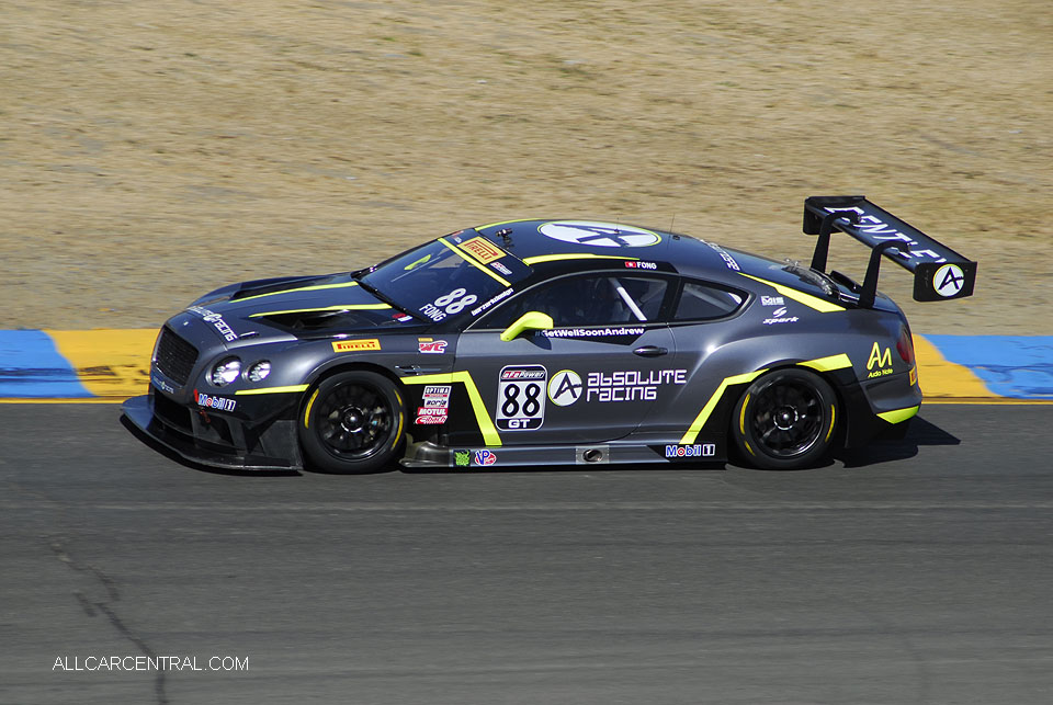 Bentley Continental GT3 Adderly Fong Pirelli World Challenge Sonoma Raceway 2016