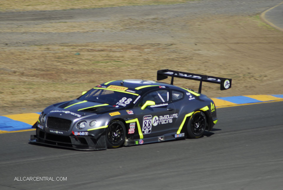 Bentley Continental GT3 Adderly Fong Pirelli World Challenge Sonoma Raceway 2016