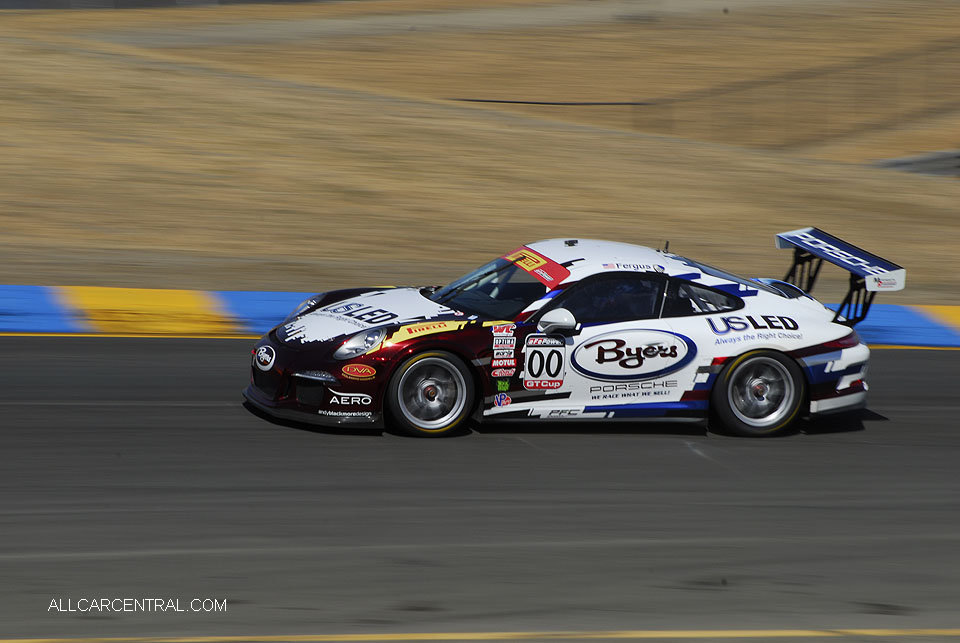 Porsche 911 GT3 Cup Corey Fergus Pirelli World Challenge Sonoma Raceway 2016