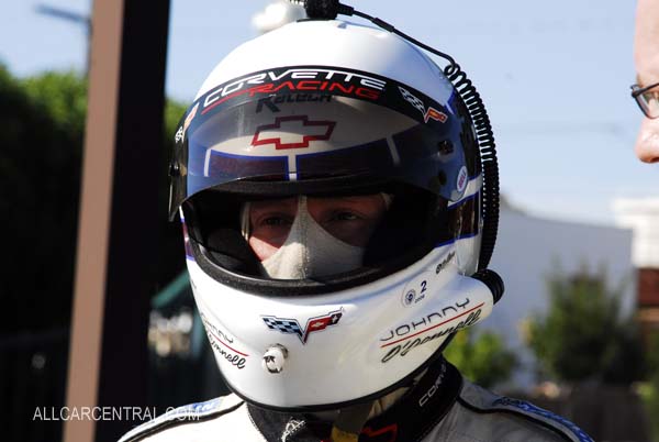 Jan Magnussen's co-driver, Johnny O'Connell Corvette Racing Pit Stop Demo