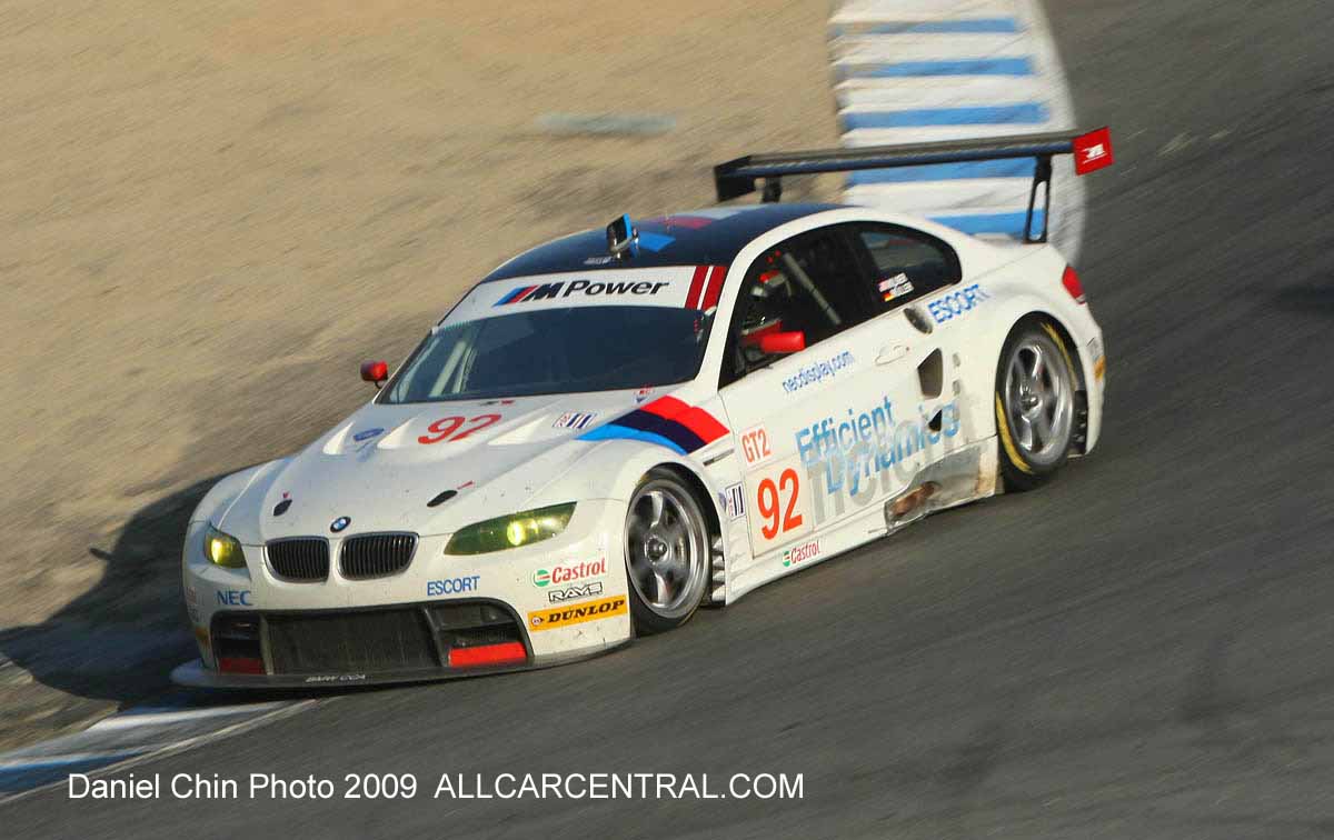 BMW E92 M3 GT2 Dirk Mueller Tommy Milner Mazda Raceway Laguna Seca