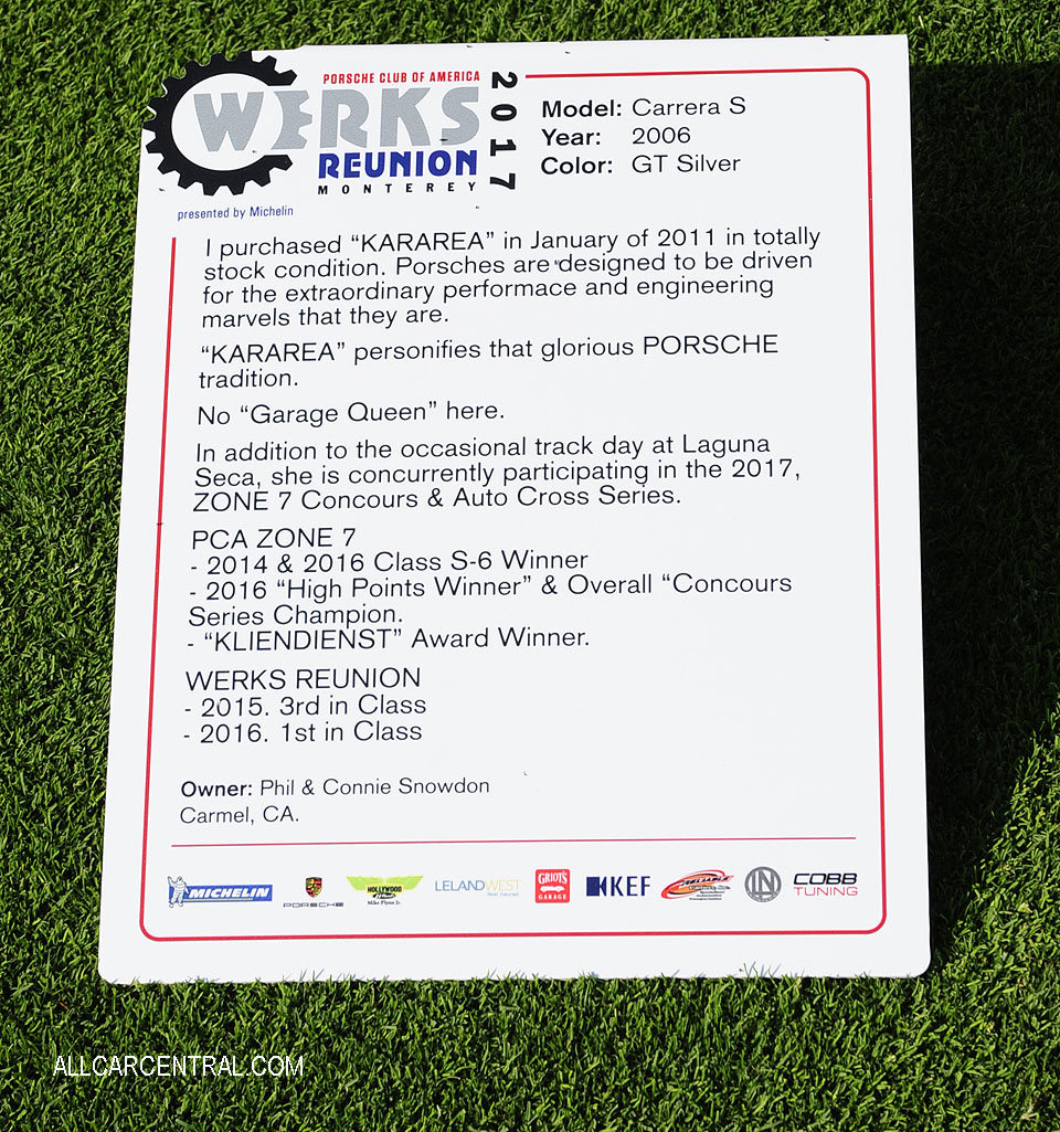  Porsche 911-997 Carrera S sn-WPOAB29986S743563 2006 Porsche Works Monterey 2017 