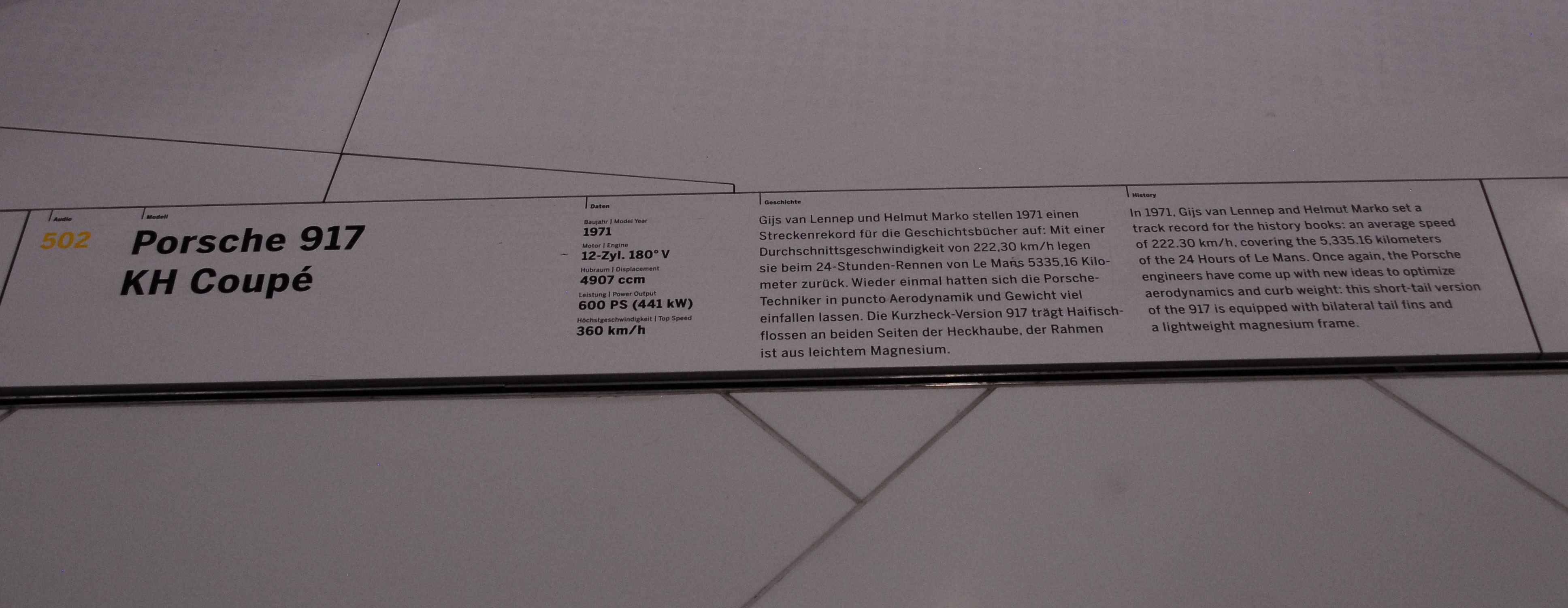 Porsche 917 KH Coupe sn-917-053 1971 Porsche Museum 2012